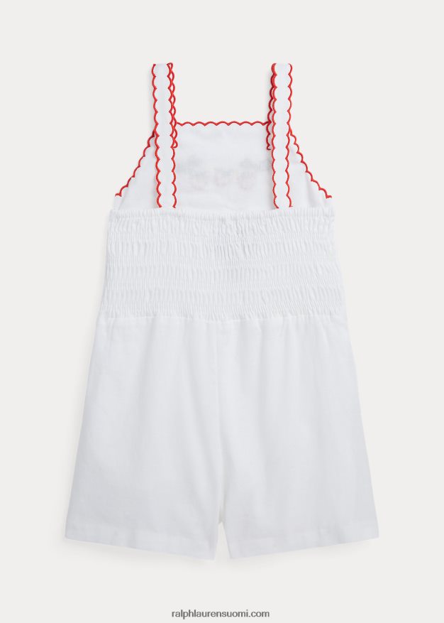 Ralph Lauren lapset mansikka pellava-puuvillahousu 0Z24ZR6826 valkoinen