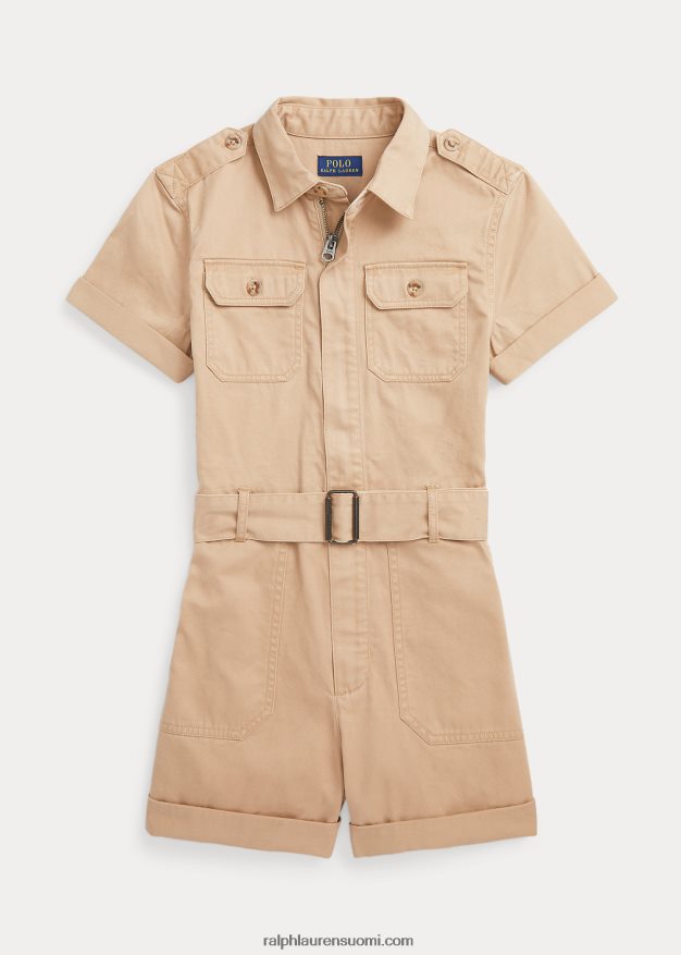 Ralph Lauren lapset puuvillatvilli-housut 0Z24ZR6959 vintage khaki