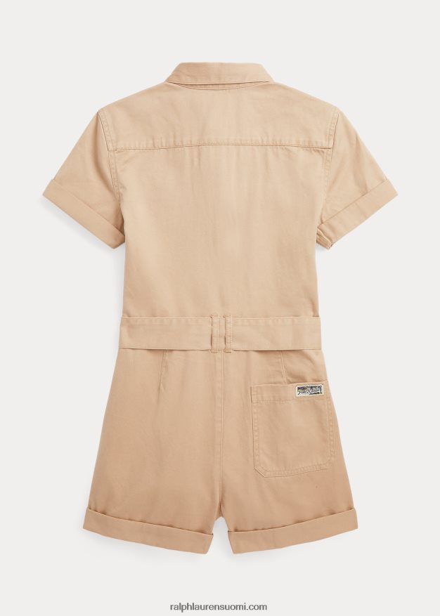 Ralph Lauren lapset puuvillatvilli-housut 0Z24ZR6959 vintage khaki