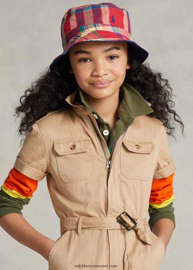 Ralph Lauren lapset puuvillatvilli-housut 0Z24ZR6959 vintage khaki