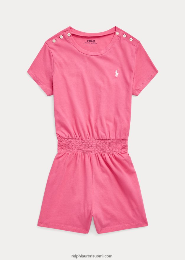 Ralph Lauren lapset smokkipuuvillasta jerseyhousut 0Z24ZR7563 aavikon pinkki