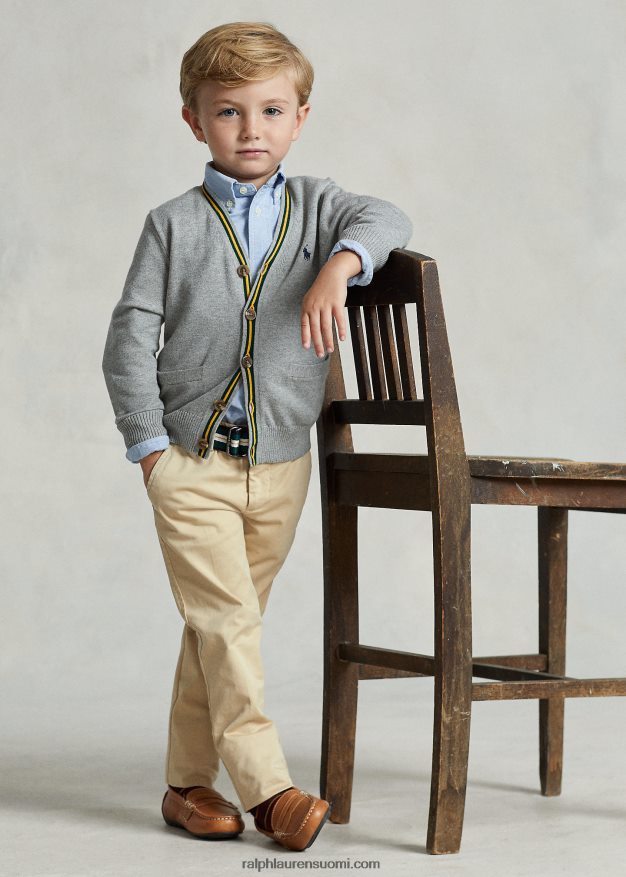 Ralph Lauren lapset joustavat chino-pukuhousut 0Z24ZR5668 rusketus