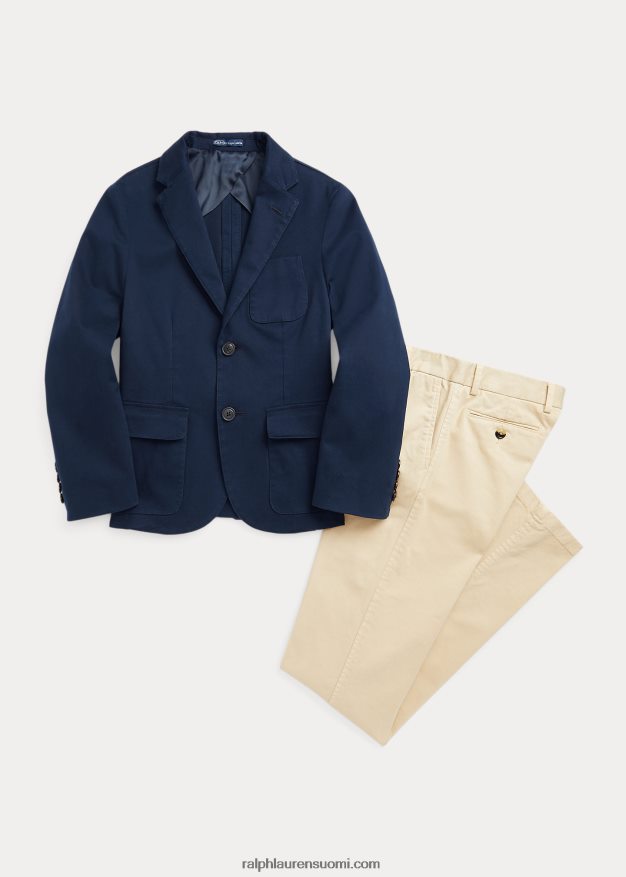 Ralph Lauren lapset joustavat chino-pukuhousut 0Z24ZR9868 rusketus