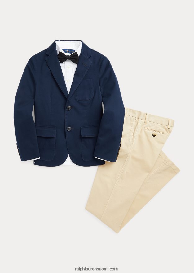 Ralph Lauren lapset joustavat chino-pukuhousut 0Z24ZR9868 rusketus