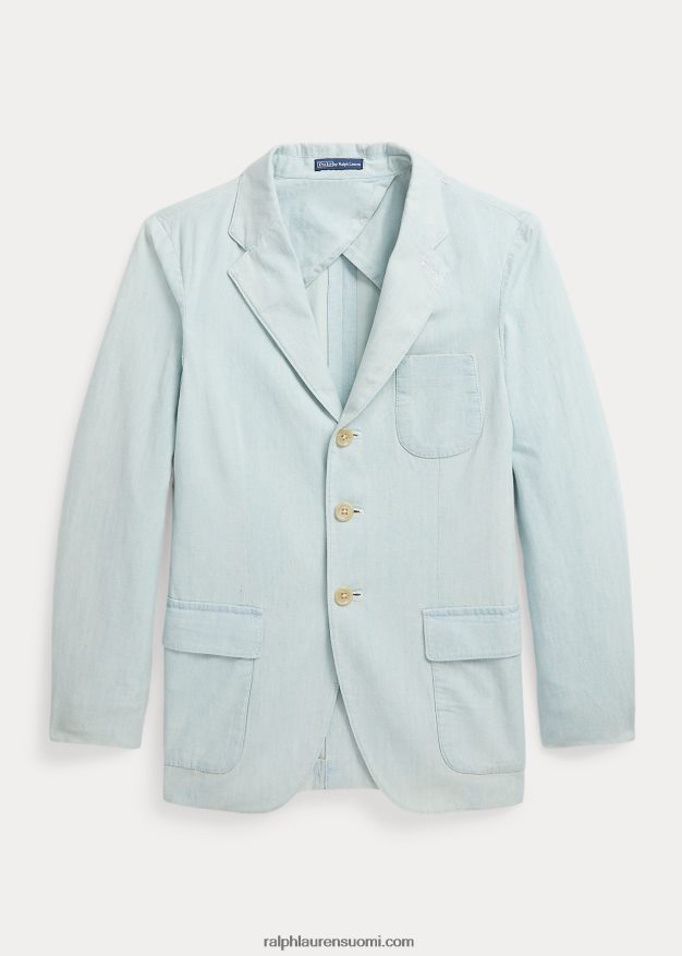 Ralph Lauren lapset puuvillainen chambray urheilutakki 0Z24ZR6187 chambray