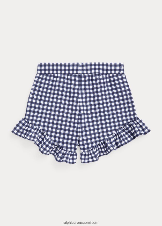 Ralph Lauren lapset gingham röyhelöinen stretch mesh lyhyt 0Z24ZR6888 sininen gingham
