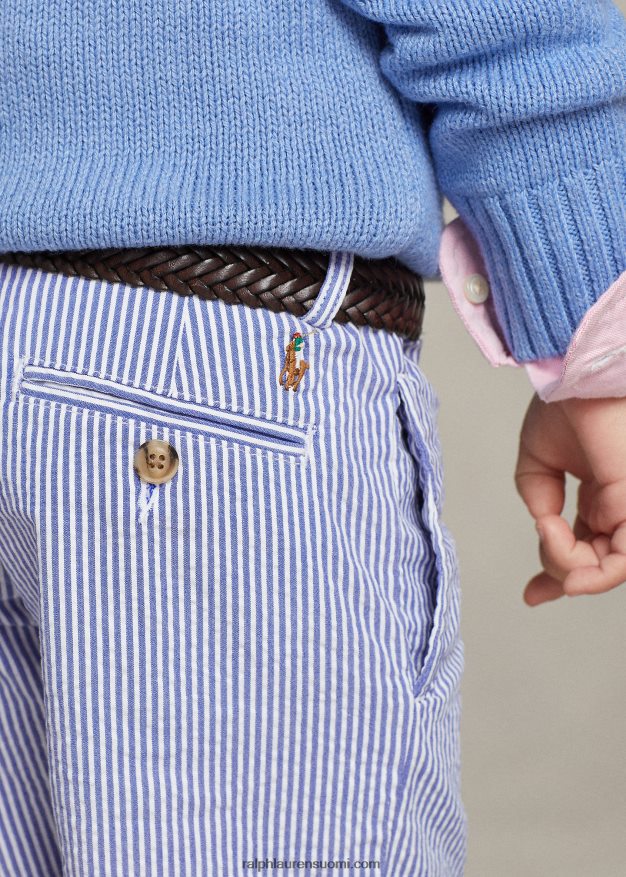 Ralph Lauren lapset joustava puuvilla seersucker lyhyt 0Z24ZR5659 sininen seersicker