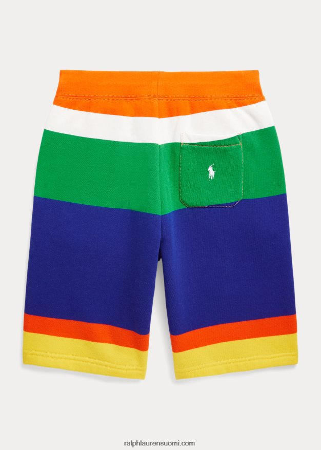 Ralph Lauren lapset logo raidallinen fleece lyhyt 0Z24ZR6126 purjehdus oranssi multi