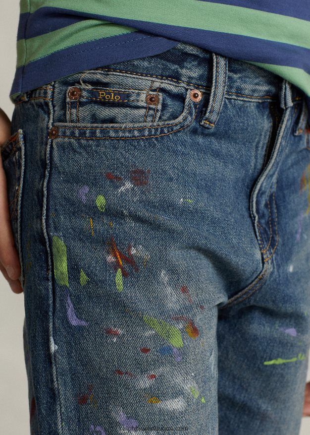 Ralph Lauren lapset paint-splatter sullivan slim denim lyhyt 0Z24ZR5997 heins pesu