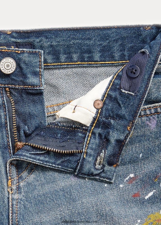 Ralph Lauren lapset paint-splatter sullivan slim denim lyhyt 0Z24ZR5997 heins pesu