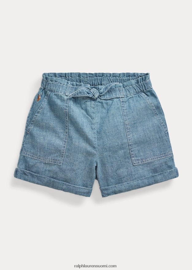 Ralph Lauren lapset puuvilla chambray camp lyhyt 0Z24ZR9938 indigo