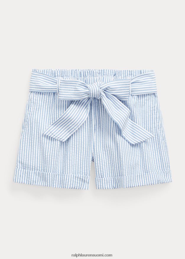 Ralph Lauren lapset puuvillainen seersucker lyhyt 0Z24ZR9961 sinivalkoinen