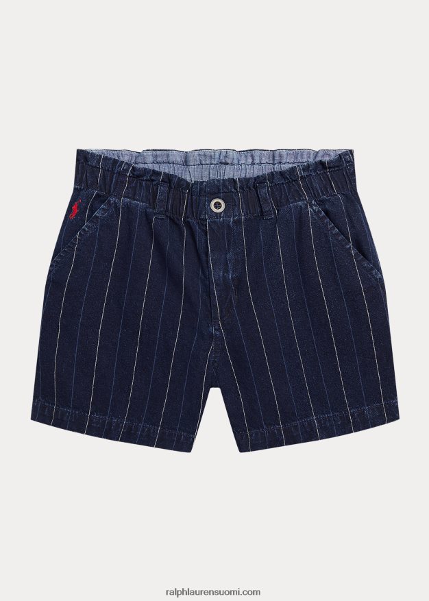 Ralph Lauren lapset raidallinen puuvillatvillipaperipussi lyhyt 0Z24ZR7622 belaya pesu