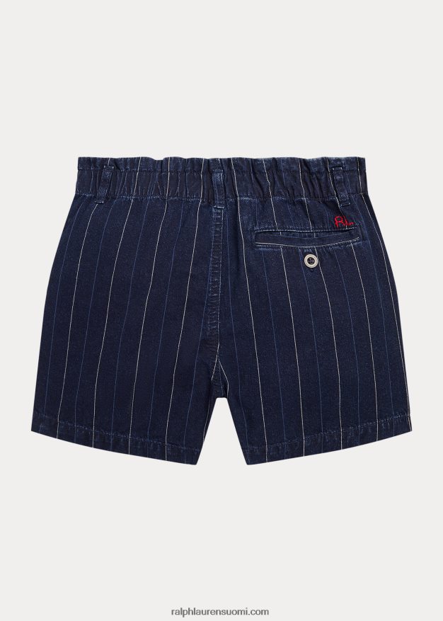 Ralph Lauren lapset raidallinen puuvillatvillipaperipussi lyhyt 0Z24ZR7622 belaya pesu