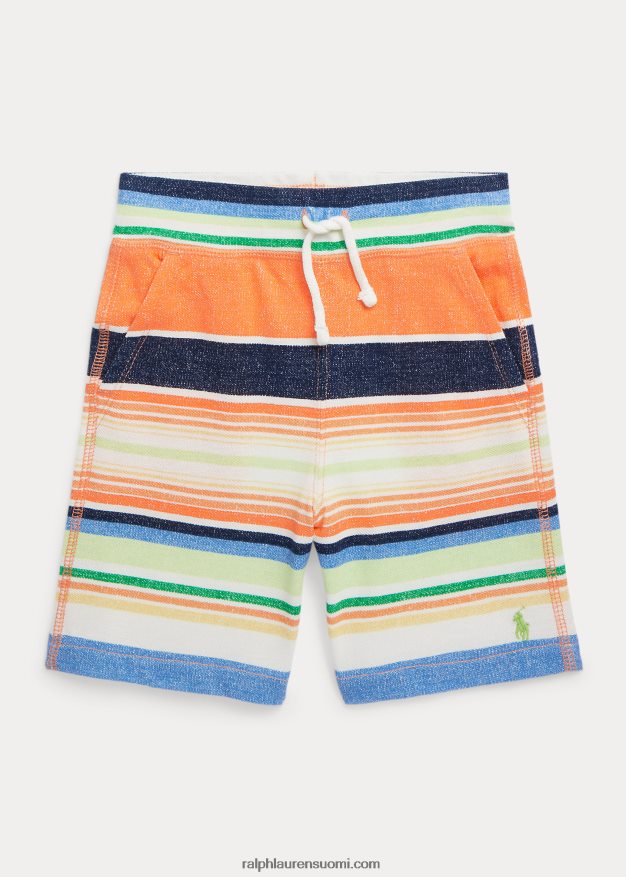 Ralph Lauren lapset raidallinen puuvillaverkko lyhyt 0Z24ZR5631 paratiisiraita oranssi