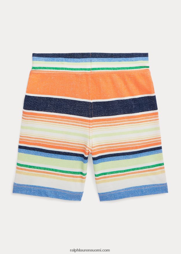 Ralph Lauren lapset raidallinen puuvillaverkko lyhyt 0Z24ZR5631 paratiisiraita oranssi