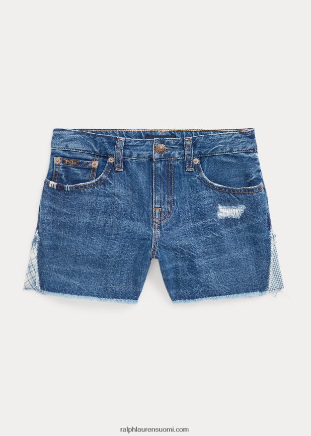 Ralph Lauren lapset tilkkupuuvillainen denim lyhyt 0Z24ZR7073 allyra pesu