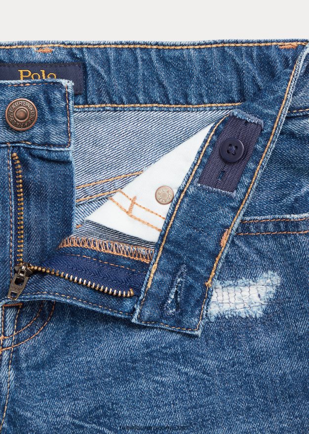 Ralph Lauren lapset tilkkupuuvillainen denim lyhyt 0Z24ZR7073 allyra pesu