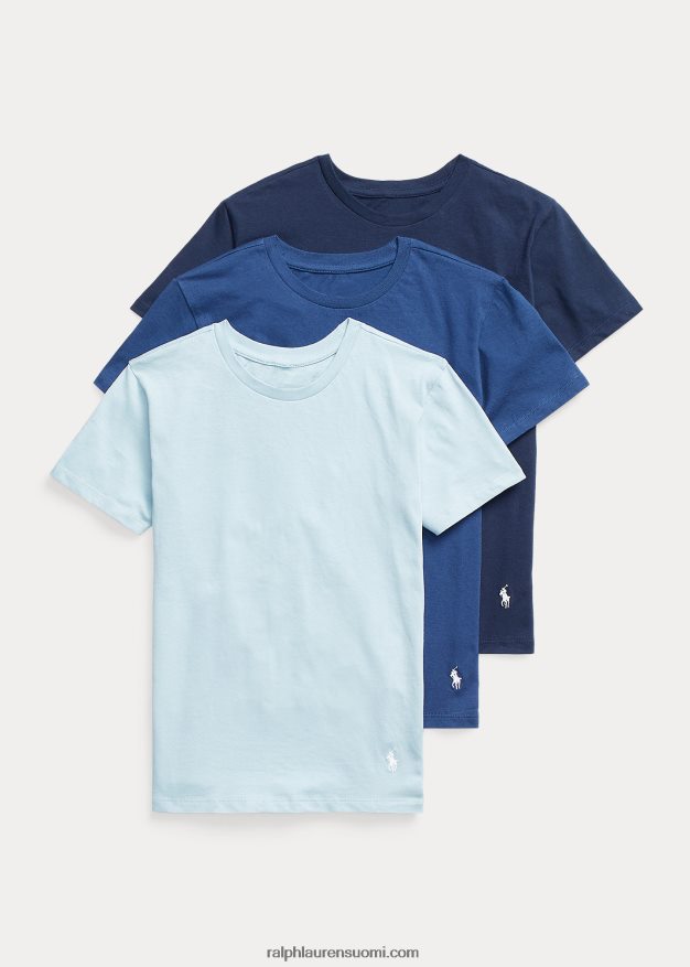 Ralph Lauren lapset 3 kpl kiinteää puuvillaa 0Z24ZR6407 surffaussininen/balinsininen