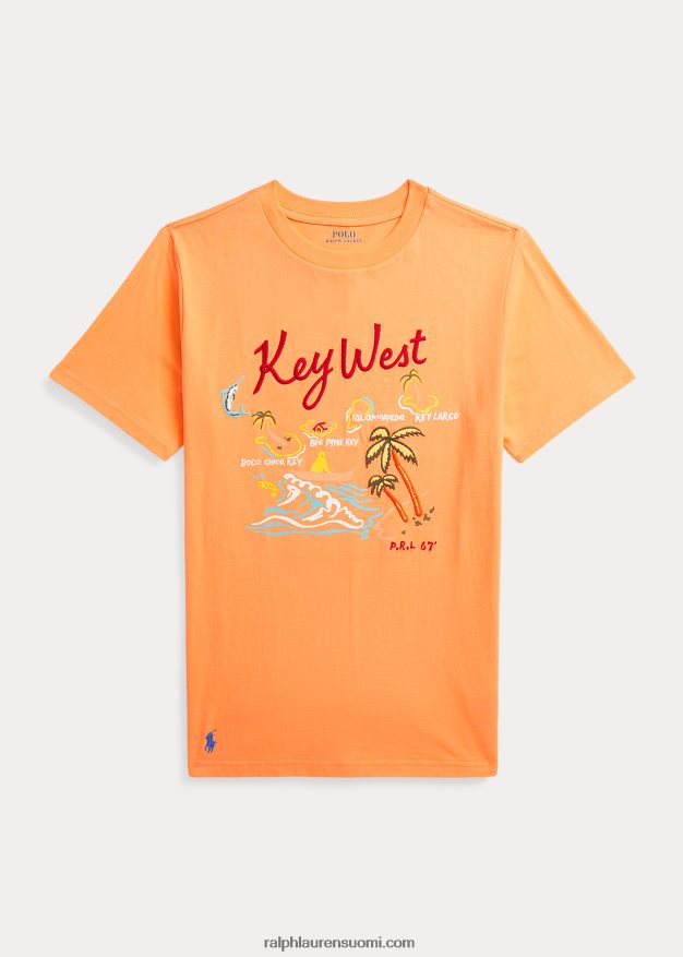 Ralph Lauren lapset Key west -puuvillatrikoopaita 0Z24ZR6121 reilu oranssi