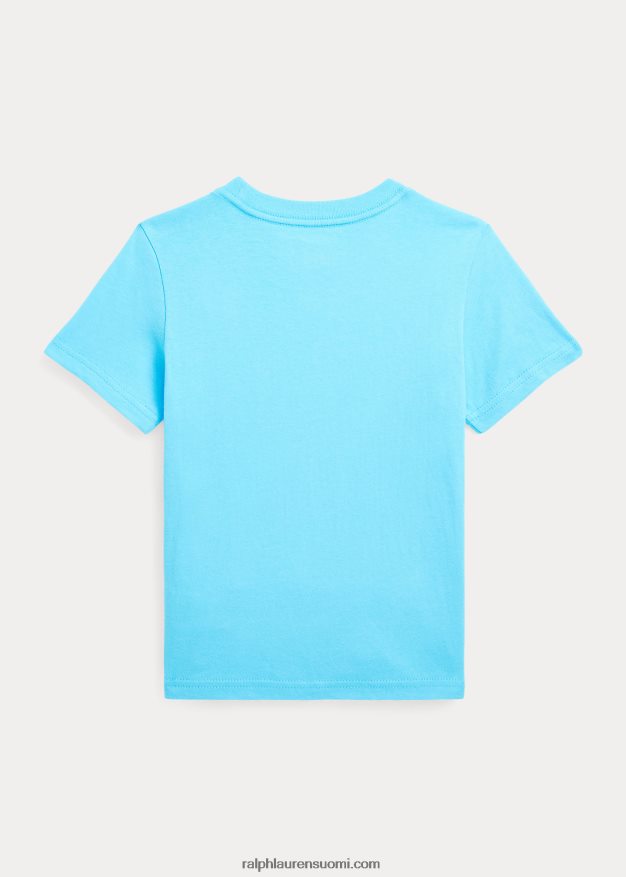 Ralph Lauren lapset crewneck puuvillatrikoosta 0Z24ZR5898 turkoosi nova