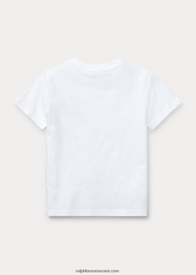 Ralph Lauren lapset crewneck puuvillatrikoosta 0Z24ZR6270 valkoinen