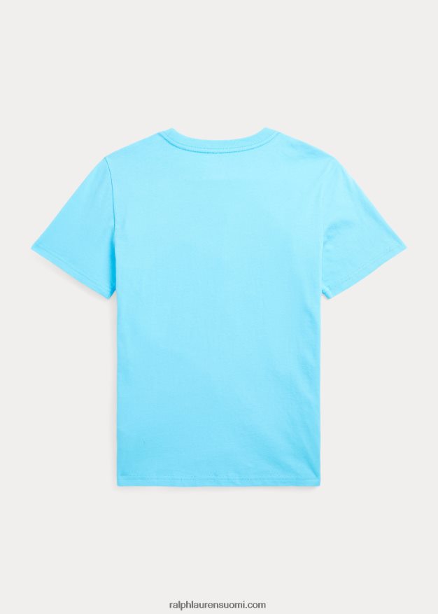 Ralph Lauren lapset crewneck puuvillatrikoosta 0Z24ZR6278 turkoosi nova