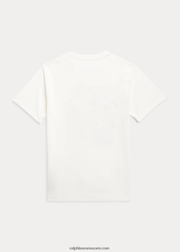 Ralph Lauren lapset graafinen puuvillajersey-paita 0Z24ZR6137 kannenpesuaine valkoinen
