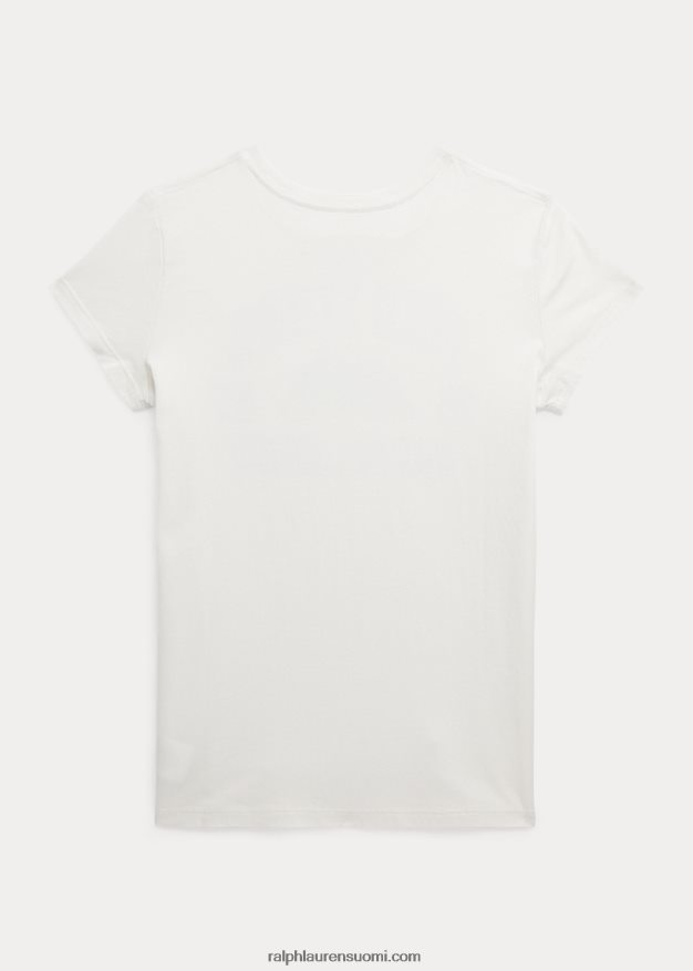 Ralph Lauren lapset graafinen puuvillajersey-paita 0Z24ZR7070 kannenpesuaine valkoinen