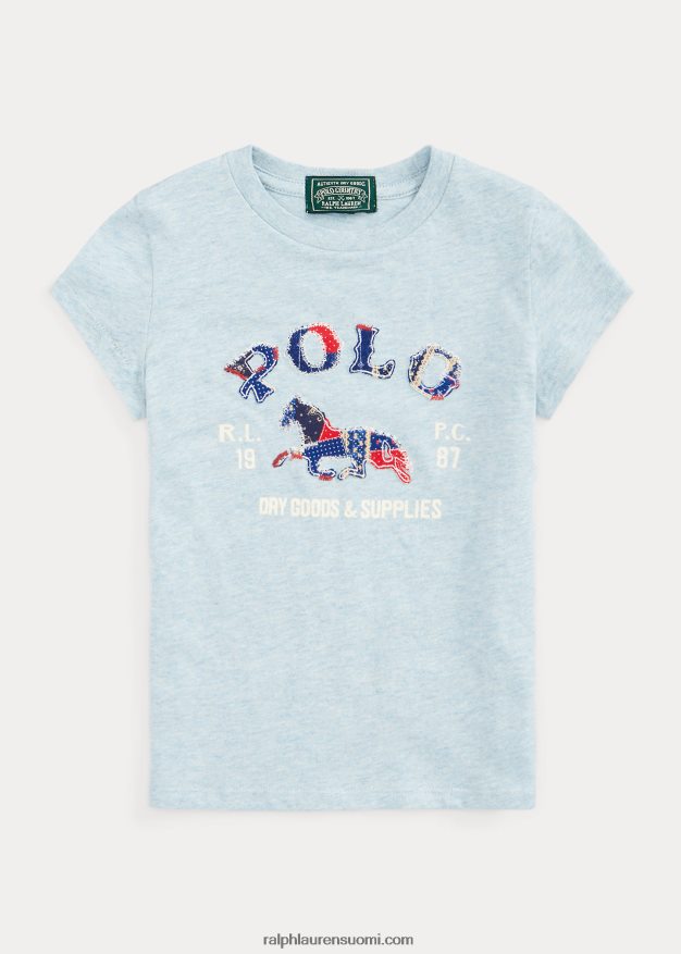 Ralph Lauren lapset hevosen puuvillatrikoo 0Z24ZR9988 chambray kanerva