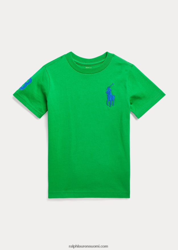 Ralph Lauren lapset iso poni puuvillajersey t-paita 0Z24ZR6448 varsi/safiiritähti
