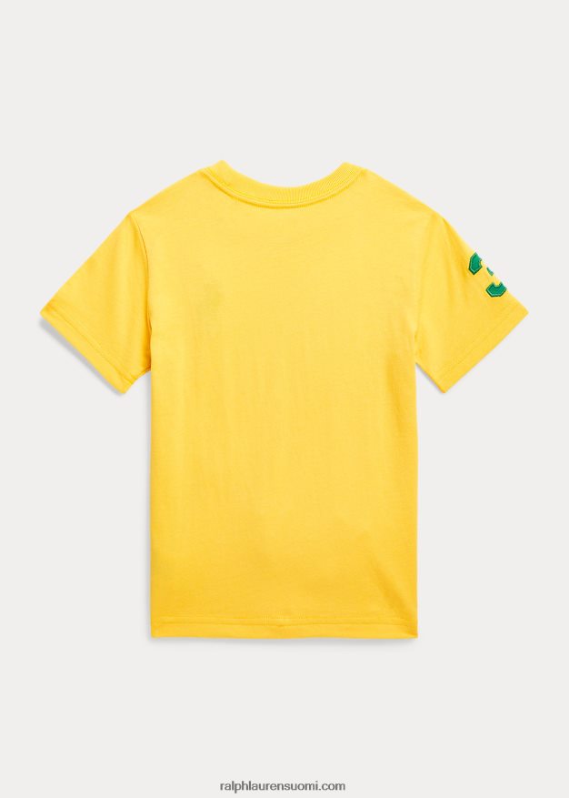 Ralph Lauren lapset iso poni puuvillajersey t-paita 0Z24ZR6449 signaali keltainen/varsi