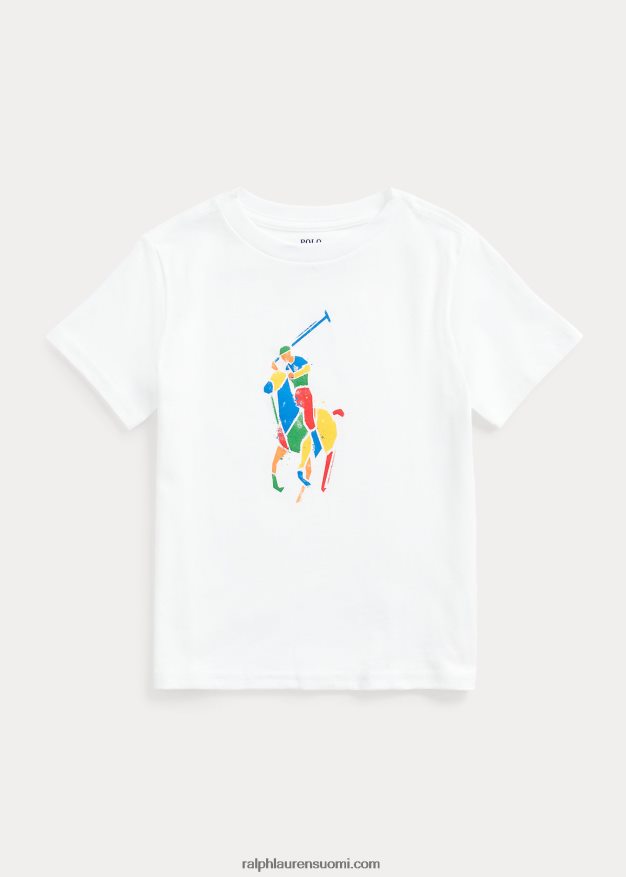 Ralph Lauren lapset iso poni puuvillajersey t-paita 0Z24ZR6495 valkoinen