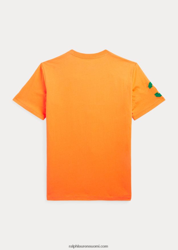 Ralph Lauren lapset iso poni puuvillajersey t-paita 0Z24ZR6586 optinen oranssi/varsi