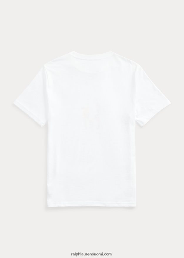 Ralph Lauren lapset iso poni puuvillajersey t-paita 0Z24ZR6624 valkoinen