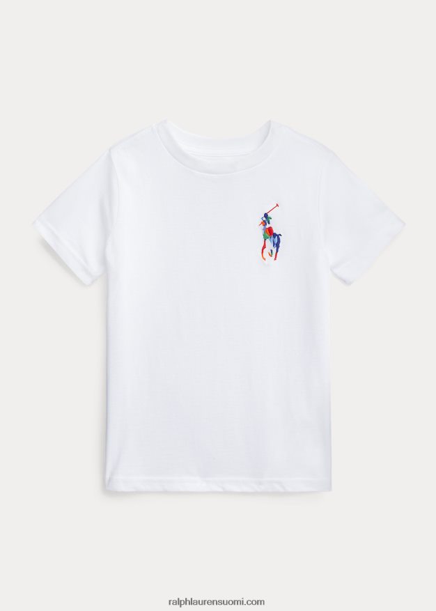 Ralph Lauren lapset iso poni puuvillajersey t-paita 0Z24ZR9782 valkoinen