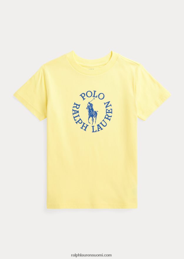Ralph Lauren lapset iso ponilogoinen puuvillainen trikoopaita 0Z24ZR5741 bristolin keltainen