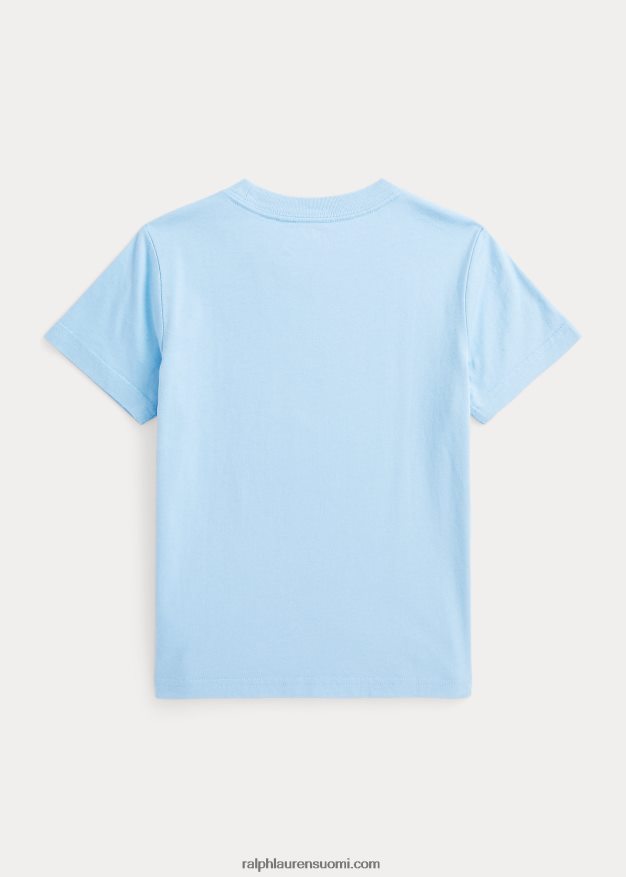 Ralph Lauren lapset iso ponilogoinen puuvillainen trikoopaita 0Z24ZR5742 puuterinsininen