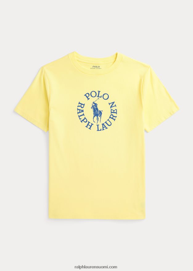 Ralph Lauren lapset iso ponilogoinen puuvillainen trikoopaita 0Z24ZR6093 bristolin keltainen