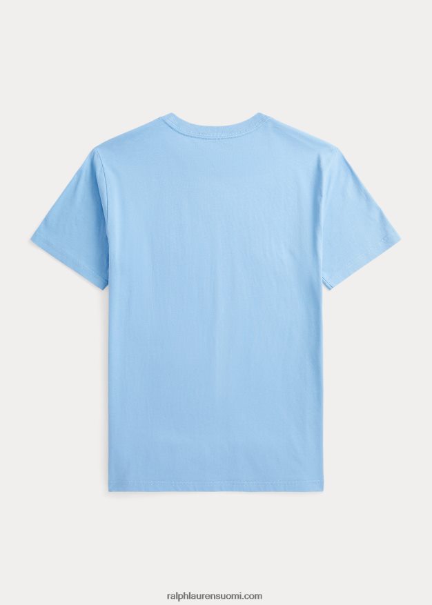 Ralph Lauren lapset iso ponilogoinen puuvillainen trikoopaita 0Z24ZR6094 puuterinsininen
