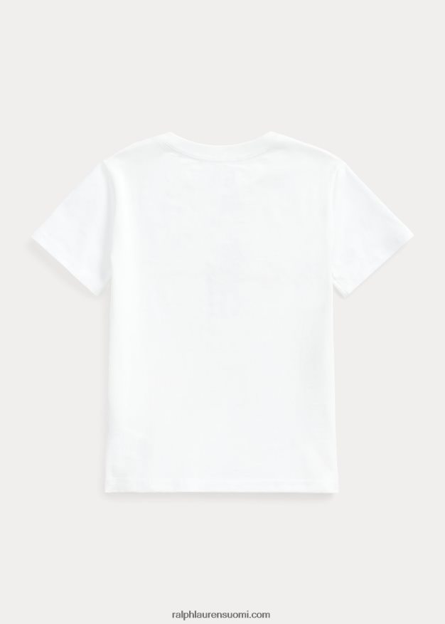 Ralph Lauren lapset iso ponilogoinen puuvillainen trikoopaita 0Z24ZR6494 valkoinen