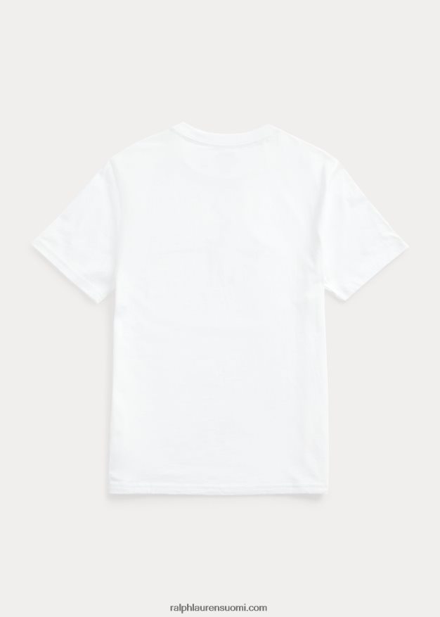Ralph Lauren lapset iso ponilogoinen puuvillainen trikoopaita 0Z24ZR6631 valkoinen