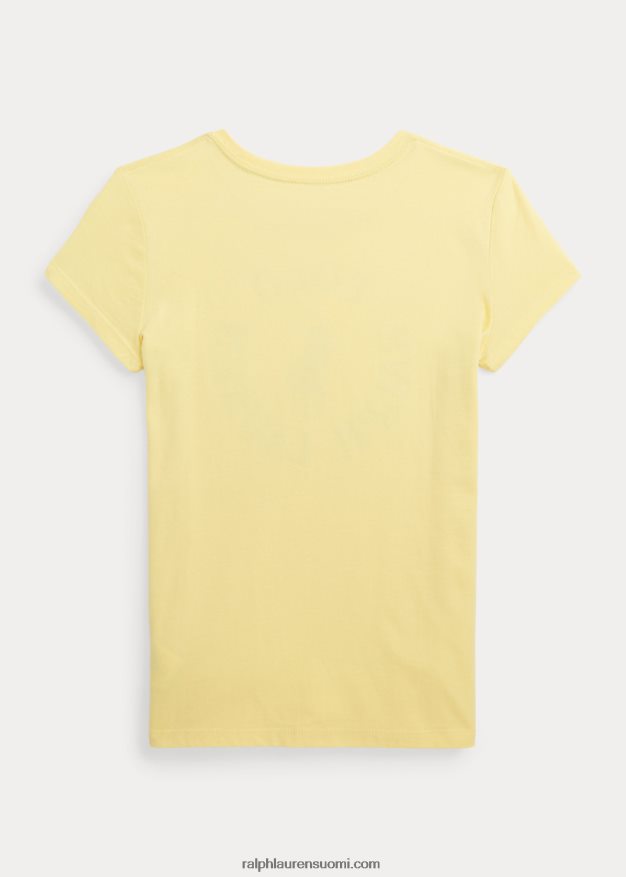 Ralph Lauren lapset iso ponilogoinen puuvillainen trikoopaita 0Z24ZR6718 wicket keltainen
