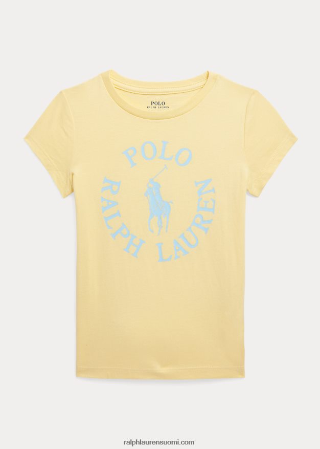 Ralph Lauren lapset iso ponilogoinen puuvillainen trikoopaita 0Z24ZR6799 wicket keltainen