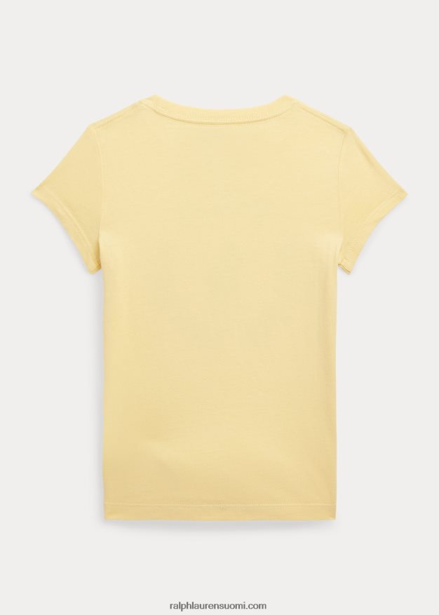 Ralph Lauren lapset iso ponilogoinen puuvillainen trikoopaita 0Z24ZR6799 wicket keltainen