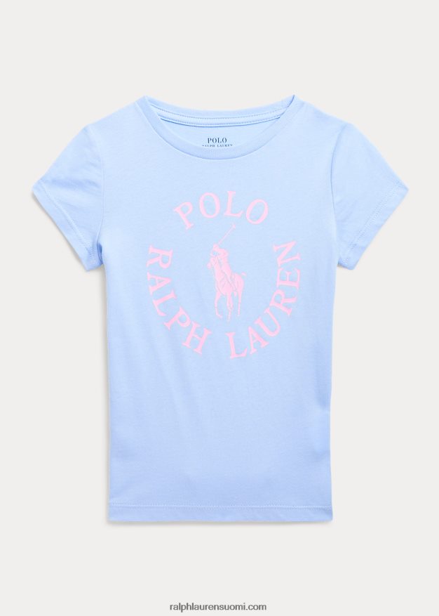 Ralph Lauren lapset iso ponilogoinen puuvillainen trikoopaita 0Z24ZR6800 vauva sininen