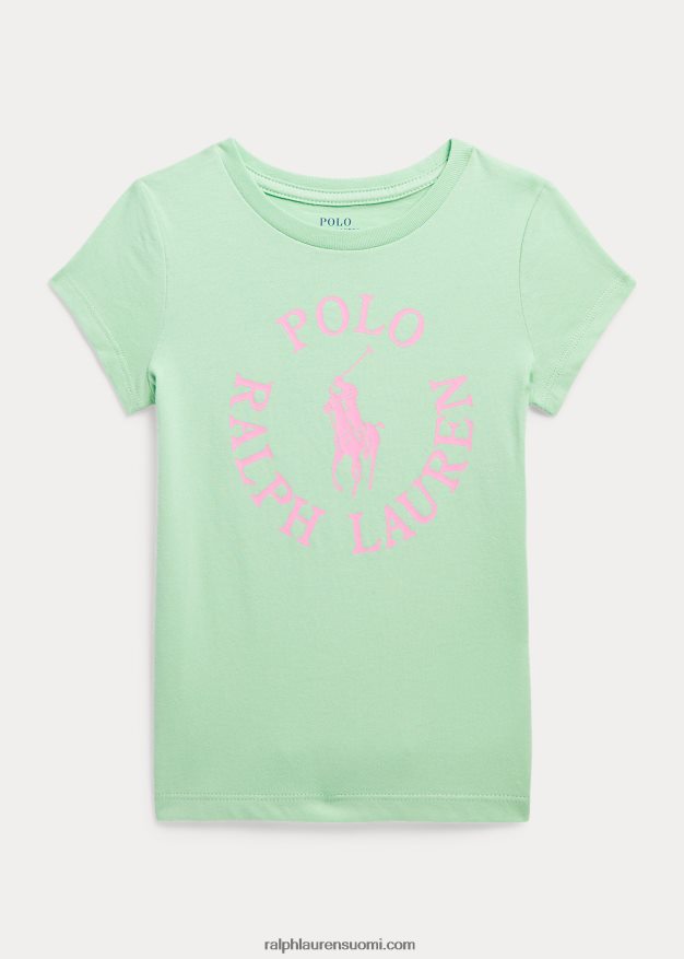 Ralph Lauren lapset iso ponilogoinen puuvillainen trikoopaita 0Z24ZR6801 atriumin vihreä