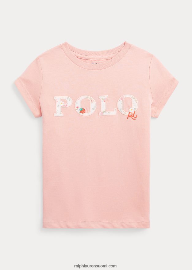 Ralph Lauren lapset kukka-logoinen puuvillatrikoopaita 0Z24ZR6809 adirondack ruusu