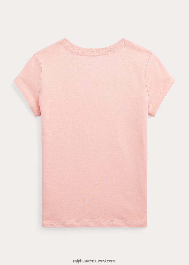 Ralph Lauren lapset kukka-logoinen puuvillatrikoopaita 0Z24ZR6809 adirondack ruusu