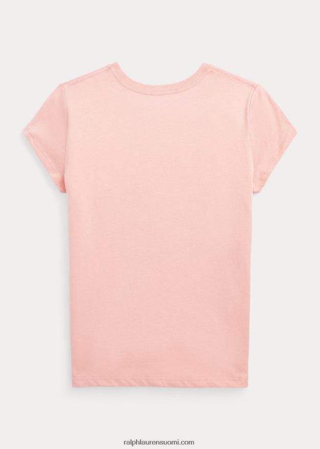 Ralph Lauren lapset kukka-logoinen puuvillatrikoopaita 0Z24ZR7068 adirondack ruusu